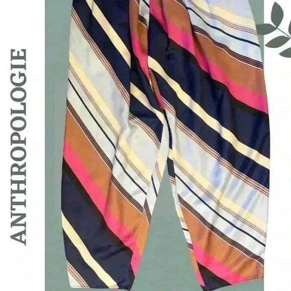 Anthropologie Maeve Wide Leg Pant Striped Geometric Print Bold Boho Style Size 6 - Picture 9 of 10